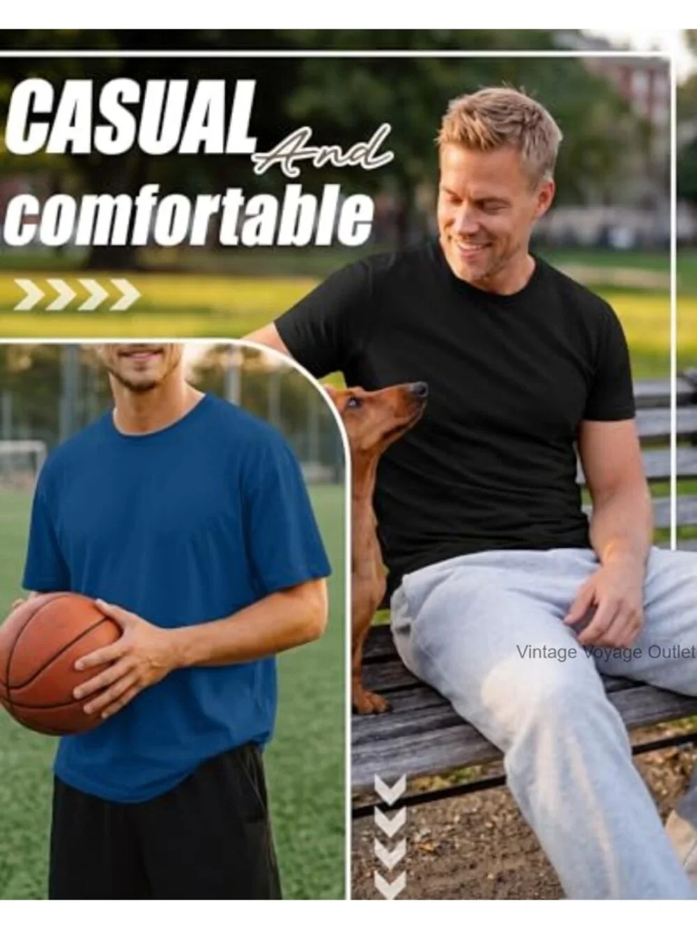 4 Pack Men's Cotton Crew Neck T-Shirts, Loose Fit Short Sleeve Tees, Breathable